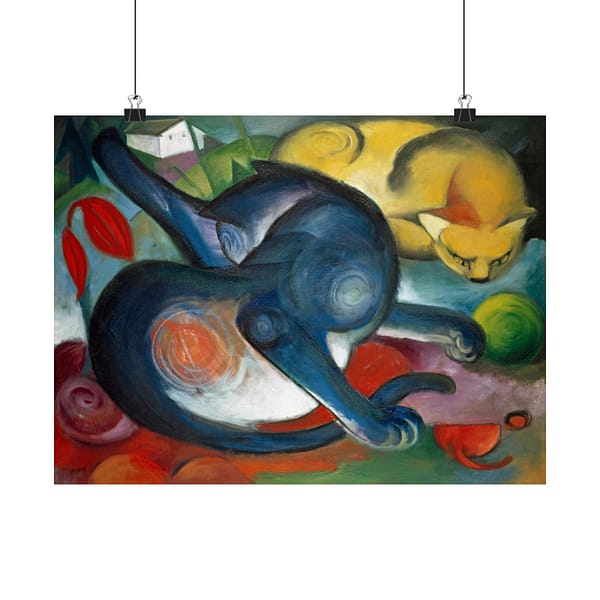 2533705870783517073_2048.jpeg Two Cats, Blue and Yellow - Franz Marc (1912) - Art Deco Poster Print