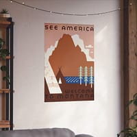 11158089109354676725_2048-1.jpeg See America: Welcome to Montana – Works Progress Administration (c. 1930s) – Vintage Travel Poster Print