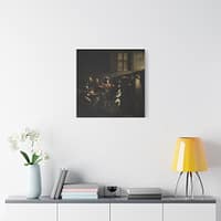 12901657449300740891_2048-1.jpeg The Calling of Saint Matthew – Caravaggio (c. 1599-1600) – Renaissance Canvas Print