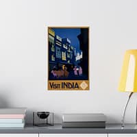 13717416760929973005_2048-1.jpeg Visit India, A Street by Moonlight – India State Railways Bureau (c. 1920) – Vintage Travel Poster Print