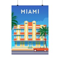 14116503499455380203_2048-1.jpeg Miami, Florida - LUNE Original - Vintage Art Deco Style Travel Poster Print