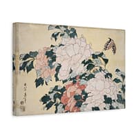 15319139278080893567_2048-1.jpeg Peonies and Butterfly – Katsushika Hokusai (c. 1833-34) – Japanese Woodblock Canvas Print