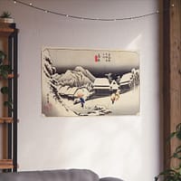 16361324042440096843_2048-1.jpeg Evening Snow at Kanbara – Utagawa Hiroshige (1833) – Japanese Woodblock Poster Print
