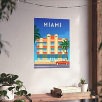 17142815129184548260_2048-1.jpeg Miami, Florida - LUNE Original - Vintage Art Deco Style Travel Poster Print