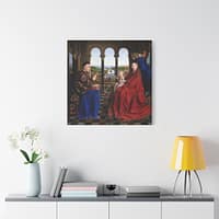 1750450797420368798_2048-1.jpeg Madonna of Chancellor Rolin – Jan van Eyck (c. 1435) – Renaissance Canvas Print