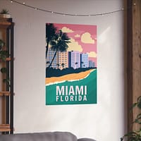 3943894432724072567_2048-1.jpeg Miami, Florida - LUNE Original - Vintage Style Travel Poster Print