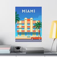 4086347304194132021_2048-1.jpeg Miami, Florida - LUNE Original - Vintage Art Deco Style Travel Poster Print