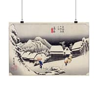 42316602032353894_2048-1.jpeg Evening Snow at Kanbara – Utagawa Hiroshige (1833) – Japanese Woodblock Poster Print