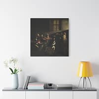 4775656312658549855_2048-1.jpeg The Calling of Saint Matthew – Caravaggio (c. 1599-1600) – Renaissance Canvas Print