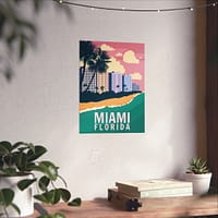 6161095997642717733_2048-2.jpeg Miami, Florida - LUNE Original - Vintage Style Travel Poster Print