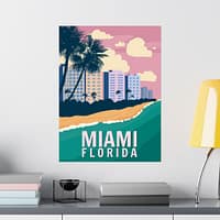 652513517734973480_2048-1.jpeg Miami, Florida - LUNE Original - Vintage Style Travel Poster Print