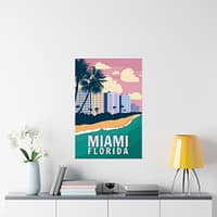 6781336060635279379_2048-1.jpeg Miami, Florida - LUNE Original - Vintage Style Travel Poster Print