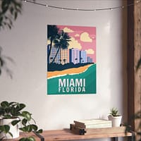 7230802707621151821_2048-1.jpeg Miami, Florida - LUNE Original - Vintage Style Travel Poster Print