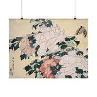 7496201028500015536_2048-1.jpeg Peonies and Butterfly – Katsushika Hokusai (c. 1833-34) – Japanese Woodblock Poster Print