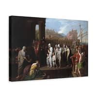7738958669959371136_2048-1.jpeg Agrippina Landing at Brundisium with the Ashes of Germanicus – Benjamin West (1768) – Classical Canvas Print