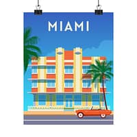 8416979803766220529_2048-1.jpeg Miami, Florida - LUNE Original - Vintage Art Deco Style Travel Poster Print
