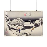 9810407674299840851_2048-1.jpeg Evening Snow at Kanbara – Utagawa Hiroshige (1833) – Japanese Woodblock Poster Print