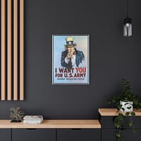 10591886596316170001_2048.jpeg I Want You for U.S. Army (Blue Variant) - James Montgomery Flagg (1917) - Patriotic WWI Canvas Print