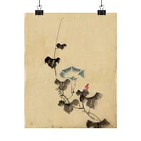 14150864871096184359_2048.jpeg Blue Blossom of Morning Glory on Vine - Katsushika Hokusai (1830) - Japanese Woodblock Poster Print