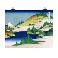 14405296368940774068_2048.jpeg The Lake at Hakone in Sagami Province - Katsushika Hokusai (c. 1830) - Japanese Woodblock Poster Print