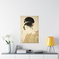 14406570772006369887_2048.jpeg Woman Holding a Round Fan - Kitagawa Utamaro (c. 1792-1802) - Japanese Woodblock Poster Print
