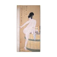 17353007693985051133_2048.jpeg Bathing in Cold Water - Kitagawa Utamaro (c. 1799) - Japanese Woodblock Canvas Print