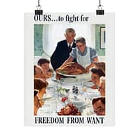 2555328204007498181_2048-1.jpeg OURS... to fight for - Freedom From Want - Norman Rockwell (1943) - Patriotic WWII Poster Print
