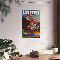 9848515451578785301_2048.jpeg UNITED - The United Nations fight for freedom - Leslie Ragan (1943) - Patriotic WWII Poster Print