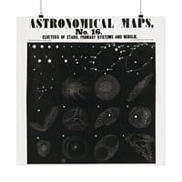 8923712847952636721_2048.jpeg Astronomical Maps, No. 16 - Clusters of Stars, Primary Systems and Nebulae (1847) - Vintage Art Poster Print
