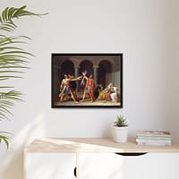 10336121523728041343_2048.jpeg Oath of the Horatii – Jacques-Louis David (1784) – Classical Framed Canvas Print