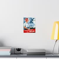 10489193993173544323_2048-1.jpeg The girl he left behind is still behind him - She's a WOW - Adolph Treidler (1943) - Patriotic WWII Poster Print