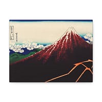10856227345705584153_2048.jpeg Thunderstorm Beneath the Summit (Sanka Hakuu, Black Fuji) - Katsushika Hokusai (c. 1830-32) - Japanese Woodblock Canvas Print