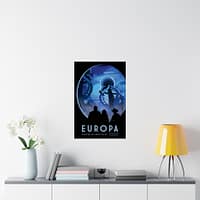 10881800032821444920_2048.jpeg Europa - Discover Life Under the Ice - NASA Travel Ad (2016) - Space Age Poster Print