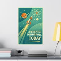11504194656813054750_2048.jpeg A Brighter Tomorrow, Today – LUNE Original – Atomic Age Poster Print