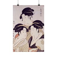 11517310348222559914_2048.jpeg Three Beauties of the Present Day - Kitagawa Utamaro (c. 1792-93) - Japanese Woodblock Poster Print