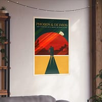 11657311749413037876_2048.jpeg Phobos and Deimos - Take a Space-Age Cruise Aboard the Moons of Mars - NASA Travel Ad (2015) - Space Age Poster Print