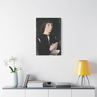 11727764868452308573_2048.jpeg Portrait of a Young Man at Prayer – Hans Memling (c. 1485-1490) – Renaissance Canvas Print