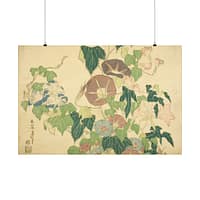 12564457487357449382_2048.jpeg Morning Glories and Tree Frog - Katsushika Hokusai (c. 1833-34) - Japanese Woodblock Poster Print