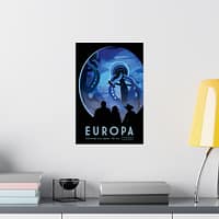 12574679020412436129_2048.jpeg Europa - Discover Life Under the Ice - NASA Travel Ad (2016) - Space Age Poster Print