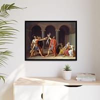 12673655390189463771_2048.jpeg Oath of the Horatii – Jacques-Louis David (1784) – Classical Framed Canvas Print