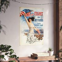 12747186156789246615_2048.jpeg Fight or Buy Bonds - Third Liberty Loan - Howard Chandler Christy (1917) - Patriotic WWI Poster Print