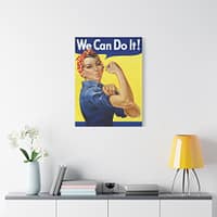 13631659320538228929_2048.jpeg We Can Do It! Rosie the Riveter - J. Howard Miller (1942-1945) - Patriotic WWII Canvas Print