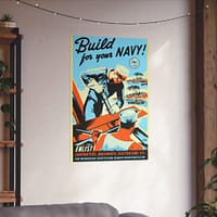 13757187724456931444_2048.jpeg Build for your Navy! Enlist! - R. Muchley (c. 1941-43) - Patriotic WWII Poster Print