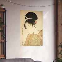 14070797267825525630_2048.jpeg Woman Holding a Round Fan - Kitagawa Utamaro (c. 1792-1802) - Japanese Woodblock Poster Print