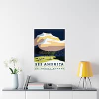 14499937054027199493_2048.jpeg See America: Welcome to Montana – Works Progress Administration (c. 1930s) – Vintage Travel Poster Print