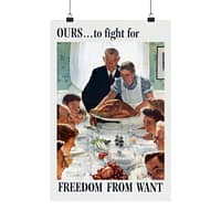 15539110925163977081_2048.jpeg OURS... to fight for - Freedom From Want - Norman Rockwell (1943) - Patriotic WWII Poster Print