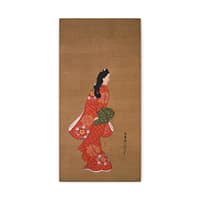 16046064461420735622_2048.jpeg Beauty Looking Back - Hishikawa Moronobu (c. 17th century) - Japanese Woodblock Canvas Print