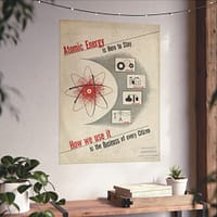 16066348791803714179_2048.jpeg Atomic Energy Is Here to Stay – U.S. Government (c. 1950s) – Atomic Age Poster Print