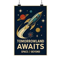 16430144397431859204_2048.jpeg Tomorrowland Awaits, Space & Beyond – LUNE Original – Space Age Poster Print