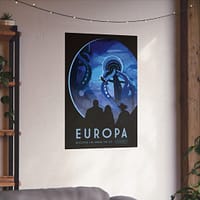 16796423444701000983_2048.jpeg Europa - Discover Life Under the Ice - NASA Travel Ad (2016) - Space Age Poster Print